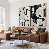 preiswerte Abstrakte Gemälde-schwarz-weißes Acrylgemälde handgemachtes abstraktes Leinwandbild individuelles Gemälde Rahmengemälde Wabi Sabi abstraktes Wandbild Wohndekor Wandbild kreatives Gemälde