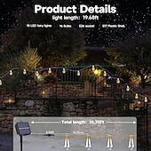 זול מופעל באמצעות אנרגיה סולארית-אור חבל שמש חיצוני קמפינג נורת מחרוזת אורות 16 led 8 מצבים תאורה ip65 אור עמיד למים לחג המולד מסיבת חתונה חיצונית קישוט מרפסת גן
