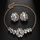 voordelige Sieradensets-Bruidssieradensets 1 set Strass 1 Ketting Oorbellen Dames Elegant Gepersonaliseerde Stijlvol Schattig Klassiek Laten vallen Bloem Onregelmatig Sieraden set Voor Bruiloft Feest