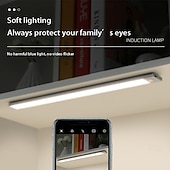 お買い得  キャビネットライト-超薄型 LED キャビネット ライト、ワイヤレス モーション センサー LED ライト バー、USB 充電式サイド マグネット式粘着式キッチン ナイト ライト、ワードローブ クローゼット キャビネット 食器棚 階段 廊下 棚用