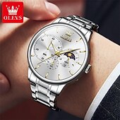 cheap Quartz Watches-New Olevs Brand Business Men&#039;S Watch Luminous Chronograph 24-Hour Indication Fashion Trend Leisure Multifunction Quartz Watch Steel Belt Waterproof Sports Men&#039;S Wristwatch