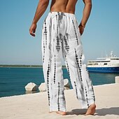 economico Pantaloni casual stampati da uomo-Per uomo Pop art Pantaloni casual Vita normale Vacanze Gamba dritta Estate Primavera Stampa 3D Bianco