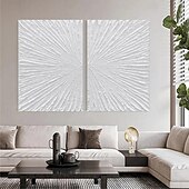 levne Abstraktní malby-ručně malovaná abstraktní minimalistická monochromatická olejomalba ruční triptych umění na plátně bílá texturovaná olejomalba minimalistická nástěnná malba nástěnná malba