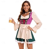 cheap Dirndl-Oktoberfest Dirndl Trachtenkleider Dirndl Blouse Oktoberfest / Beer Bavarian German Munich Wiesn Women&#039;s Traditional Style Cloth Dress Apron
