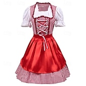 levne Dirndl-Oktoberfest Šaty Dámské šaty Trachtenkleader Oktoberfest / pivo Bavorský Tradiční kostýmní šaty Louky Dámské Tradiční Styl Tkanina Halenka Šaty Zástěra