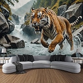 billiga djurgobelänger-tigerskog hängande gobeläng väggkonst stor gobeläng väggmålning dekor fotografi bakgrund filt gardin hem sovrum vardagsrum dekoration