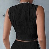 tanie Tank topy i topy na ramiączkach damskie-Koszulka na ramiączkach damska czarna biała kurzowa różowa prosta crop top codzienna moda z okrągłym dekoltem regularne dopasowanie S