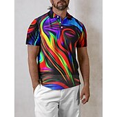 cheap Men&#039;s Golf Clothing-Men&#039;s Golf Polo Shirt Red Blue Short Sleeve Top Golf Attire Clothes Outfits Wear Apparel