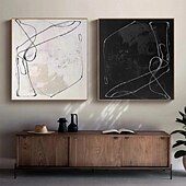 levne Zátiší-černobílá olejomalba wabi sabi abstraktní malba ruční malba na zeď umělecká díla obrázek moderní abstraktní olejomalba geometrické postavy malba nástěnné umění pro domácnost