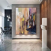 baratos Pinturas Abstratas-Pinturas a óleo artesanais em tela, arte de parede, decoração abstrata moderna para decoração de casa, pintura sem moldura enrolada