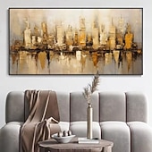 economico Dipinti a olio-dipinto a olio fatto a mano su tela decorazione artistica da parete moderna architettura urbana astratta per soggiorno decorazioni per la casa pittura senza cornice arrotolata non stirata
