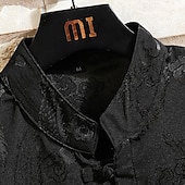 economico camicia da uomo con bottoni-Per uomo Camicia Camicia con colletto cinese Camicia con colletto alla coreana Camicia Estiva Camicia casual Camicia con Bottoni Nero Bianco Rosso Grigio Manica Corta Semplice Collo alla coreana