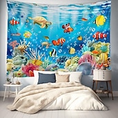 cheap Animal Tapestries-Wall Tapestry Art Decor Blanket Curtain Picnic Tablecloth Hanging Home Bedroom Living Room Dorm Decoration Animal Fish Underwater World