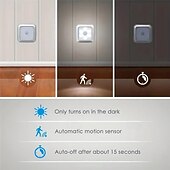 ieftine lumini de noapte cu senzor-Set de lumini de noapte cu senzor de mișcare cu led 3 buc, lumină cu senzor dulap dulap cu 6 LED-uri, iluminare automată cu infraroșu activată cu baterie alimentată pentru un loc nou dulap, dulap, scară, dormitor, coridor, toaletă, dulap