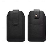 abordables sac de téléphone universel-Hommes téléphone portable boucle étui ceinture taille sac accessoires pu cuir sac à main téléphone portefeuille vintage ceinture téléphone portable gaine de protection
