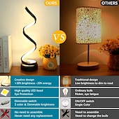 abordables Lámparas de mesa-Lámpara de mesa en espiral LED, moderna y sencilla, luz nocturna junto a la cama, tricolores, regulable, alimentada por USB, ambiente creativo, lámpara de escritorio, hogar, dormitorio, oficina,