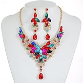 cheap Jewelry Sets-Bridal Jewelry Sets Two-piece Suit Rhinestone Imitation Diamond 1 Necklace Earrings Women&#039;s Statement Sweet Lovely Classic Precious Peacock Jewelry Set For Wedding Gift