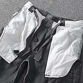 cheap Outdoor-Men&#039;s Tactical Shorts Cargo Shorts Shorts Buttons Drawstring Multi Pocket Plain Wearable Short Outdoor Daily Camping &amp; Hiking Fashion Classic Black White