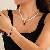 abordables Colliers-Collier Pendentif Résine Femme Elégant Le style mignon Romantique Multirang Trèfle Mignon Irrégulier Colliers Tendance Pour Mariage Soirée du quotidien