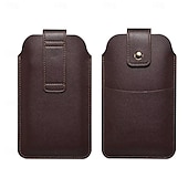 abordables sac de téléphone universel-Hommes téléphone portable boucle étui ceinture taille sac accessoires pu cuir sac à main téléphone portefeuille vintage ceinture téléphone portable gaine de protection
