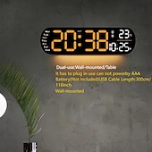 economico Luci decorative-Luce notturna a LED da 1 pz 8 colori, orologio multifunzione con display a LED corto con temperatura settimanale e calendario, telecomando Orologio da parete digitale intelligente 12/24 ore con luce d&#039;atmosfera 1 regolazione del colore