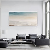 economico Quadri paesaggistici-dipinto a mano dipinto a olio minimalista con texture blu dipinto a mano da parete dipinto a mano con cielo e oceano dipinto a olio con cielo e oceano dipinto a mano con onde e spiaggia a olio
