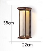 cheap Outdoor Wall Lights-LED Outdoor Wall Lights Warm White 22cm Single Head Coffee Gold 20W Rainproof Wall Mounted Lighting with Striped Acrylic Shade Porch Lights for House Garage Patio Lamp 110-240V