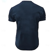 levne Vlajka-Pánské Legrační slang Tričko Tričko Henley Krátký rukáv 3D tisk Designové Ležérní Denní Léto Tmavomodrá Henley Tričko Henley