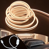 abordables Lampes néon led-1m 2m 3m Bandes Lumineuses LED Flexibles 120 LED Blanc Chaud Bandes lumineuses LED USB Alimenté par USB port