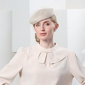 economico Cappelli per feste-cappelli berretto in fibra di tulle cappello a bombetta / cappello a cloche cappello di paglia da sposa tea party matrimonio elegante con copricapo in tulle copricapo