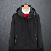 billiga Fleece &amp; 3 i 1-jackor-Herr Skidjacka Vår Höst Utomhus Vattentät Vindtät Huvtröja Snökappa Skidrock Resa Mörkgrå Svart Vit Blå