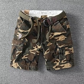 cheap Outdoor-Men&#039;s Tactical Shorts Cargo Shorts Shorts Buttons Drawstring Multi Pocket Plain Wearable Short Outdoor Daily Camping &amp; Hiking Fashion Classic Black White