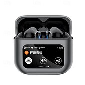 abordables Auriculares TWS-Auricular TWS pantalla táctil a todo color auriculares Bluetooth con reducción de ruido ANC pantalla LCD inteligente Auriculares para deportes