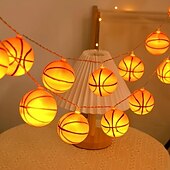 cheap Battery String Lights-1pc Waterproof Football String Light with Remote Control, Euro Cup Football/Baseball/Rugby/Basketball/ String Light 3M-20Leds Indoor and Outdoor Atmosphere Decoration Light String Beer Festival