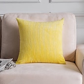 abordables Coussins tendances-Housse d&#039;oreiller nordique en velours côtelé, couleur unie, douce, sans noyau, pour le bureau, la maison, le salon, le canapé, vert, orange, rose, bleu
