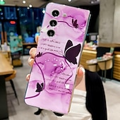 Недорогие Чехлы для Samsung-телефон Кейс для Назначение SSamsung Galaxy Z-сгиб 6 Z Fold 5 Z Fold 4 Z Fold 3 Кейс на заднюю панель Ультратонкий Защита от удара Бабочка ТПУ