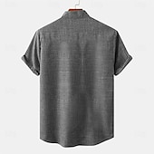 voordelige Klassiek-Voor heren Overhemd linnen overhemd retro-overhemden Vintage overhemd Etnisch shirt Westers Buiten Werk blauw Groen Grijs Korte mouw Strijkijzer Zomer Lente Kleding