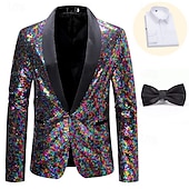 cheap Outfits-Retro Vintage Rococo Baroque Suits &amp; Blazers Gentleman Sequins Men&#039;s Masquerade Party / Evening Pride Parade Pride Month Adults&#039; Coat