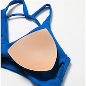 voordelige Sport bh&#039;s-Dames Lichte ondersteuning Sport bh&#039;s Running BH Open achterkant Gekruiste rug Goede top Gewatteerd Fitness Recreatiesport Hardlopen Ademend Lichtgewicht Zacht Zwart Roze Marine Blauw Effen