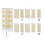 cheap LED Bi-pin Lights-G4 Bi-pin LED Bulbs 5W 12V-24V 40W G4 Halogen Bulb Equivalent Warm White 3000K Non-Dimmable JC Type Bi-Pin Base G4 Light Bulb 10pcs