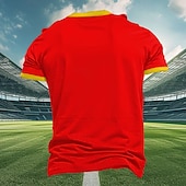 cheap Sports Gym T shirts-Men&#039;s Flag Spain T shirt Short Sleeve T shirt 3D Print Crew Neck Shirt Outdoor Athleisure White Red Summer Spring Clothing Apparel S M L XL XXL XXXL