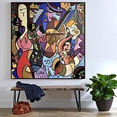 preiswerte Gemälde mit Menschen-große handgemachte abstrakte bunte figurative Gemälde auf Leinwand handgemachte Luxus-Malerei Picasso Stil Kunst strukturierte Öl Acryl Malerei Wand-Dekor