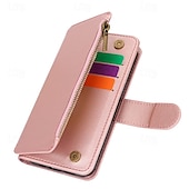 זול נרתיקים לאייפון-טלפון מגן עבור אייפון 16 iPhone 15 Pro Max iPhone 14 13 12 11 Pro Max Plus Mini SE מארז כרטיס ארנק מגנטי רוכסן עם שרוך רטרו TPU עור PU