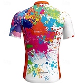 preiswerte Radtrikot Herren-Herren Radtrikot Graffiti Kurzarm Fahhrad T-Shirt Trikot mit 3 Gesäßtaschen Mountainbike MTB Schnelltrocknend Anatomisches Design Feuchtigkeitsableitend Atmungsaktiv Sport Weiß Gelb Blau Bekleidung
