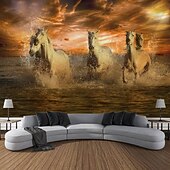 levne zvířecí tapisérie-zvíře kůň pláž závěsný gobelín nástěnné umění velký gobelín nástěnná malba výzdoba fotografie pozadí přikrývka opona domácí ložnice dekorace obývacího pokoje