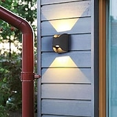 cheap Outdoor Wall Lights-LED Outdoor Wall Light Warm White 1/2-Light Contemporary Minimalist Cube IP65 Waterproof Aluminum 3W Garden Home Villa Street Decorative Pillar Lamps 3000K