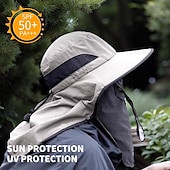 baratos Toucas para o exterior-Chapéu de sol com aba para o pescoço Unisexo Chapéu de Sol Chapéu Balde Chapéu boonie Prova-de-Água Proteção UV para Pesca Praia Campismo / Escursão / Espeleologismo Côr Sólida Fibra Acrilica Verão
