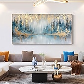 cheap Landscape Paintings-Manual Handmade Oil Painting Hand Painted Horizontal Panoramic Abstract Landscape Modern Realism Rolled Canvas (No Frame)
