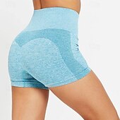 abordables Shorts de yoga et motards-Femmes Shorts de gym Shorts de yoga Shorts d&#039;entraînement Taille haute Pilates Entraînement en salle Entraînement Shorts Couleur Unie Noir Bleu Bleu Ciel Des sports Tenues de Sport Élastique Mince