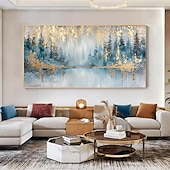 cheap Landscape Paintings-Manual Handmade Oil Painting Hand Painted Horizontal Panoramic Abstract Landscape Modern Realism Rolled Canvas (No Frame)